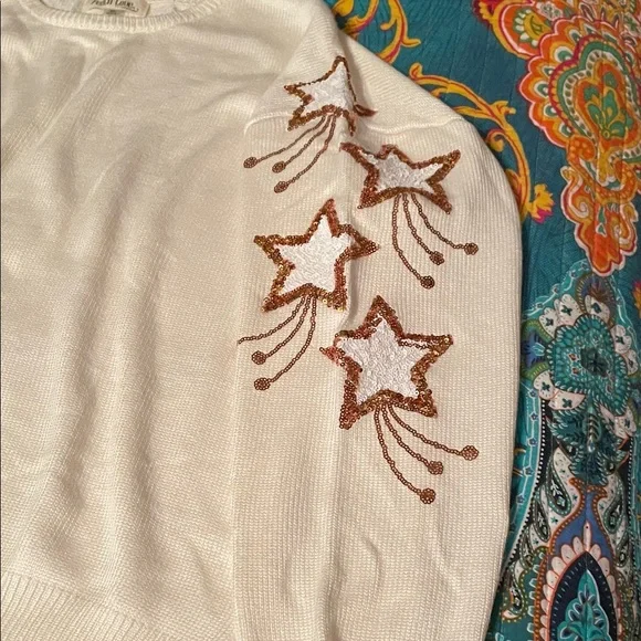 Peach Love California Cream Star Sweater - Picture 5 of 10